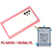 Tkgz Samsung Galaxy A32 A325 Arka Pil Batarya Kapağı + Pil (Full Kamera Lensli) Beyaz