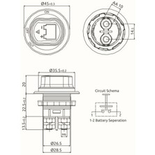 12V-24V Devre Kesici Pls Mini Marin Tipi (Çevirmeli) (On-Off-Out)