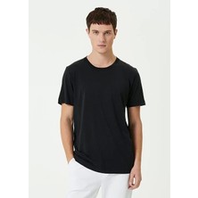 Unisex Basic Bisiklet Yaka Regular T-Shirt - Siyah