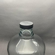 Ahsa Ticaret 4,5 Litre Cam Şişe - 4500 cc Cam Damacana - Siyah Kapaklı - Sebile Uyumlu Boş Cam Damacana