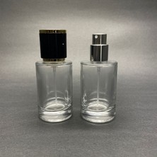 Ahsa Ticaret 2 Adet 30 ml Parfüm Şişesi - Gümüş Metal Spreyli + Gold Siyah Kapaklı