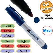 Herkül Kalıcı Çıkmaz Koli Kalemi Suya Dayanıklı Işaretleme Markalama Mavi Kalem Metal Cam Çuval Folyo