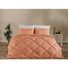Doqu Home Easy Cotton Glimmer Comforter Set Çift Kişilik - Somon
