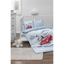 Özdilek Hello World Nevresim Takımlı Bebek Battaniyesi Mavi