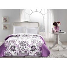 Taç Jasmine Battaniye Çift Kişilik Mürdüm