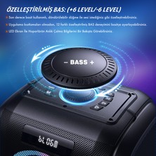 W-Kıng T9PRO Bluetooth Hoparlör 250W Partybox 24S Dinleme Işıklı Ipx5 Kablosuz Stereo Tws Ses Bombası Siyah