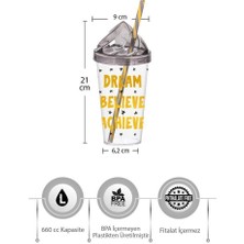 Herevin 660 cc Krema Kapak Desenli Pipetli Bardak