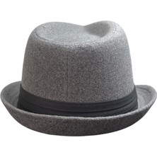 Ceeldu Unisex trilby Ingiliz Kasket Fötr Şapka -Açık Gri