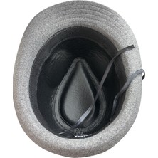Ceeldu Unisex trilby Ingiliz Kasket Fötr Şapka -Açık Gri