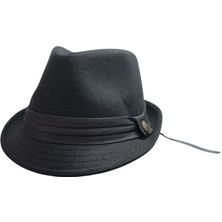 CEELDU Unisex trilby Ingiliz Kasket Fötr Şapka - Siyah