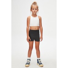 Antrasit Basic Kız Çocuk Dans Şort