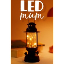 ByKurt LED Mum Kamp Lambası 1 Adet - Tipi Pil Dahil Dumansız Alev Ledli Dekoratif Mum Dekor Işığı Beyaz PT437