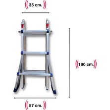 300 Cm. 10 Basamak A ve I Tipi Katlanıp Uzayabilen Mini Dev Alüminyum Merdiven