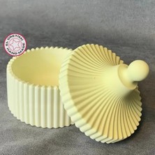 Uretti - Ayşe 7362 El Yapımı Sarı Mumluk / Saklama Kutusu - 8 x 10 cm