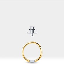 Baget Pırlantalı Halka Piercing, 10-12 mm , 1.2 Mm, 14K Sarı-Beyaz-Kırmızı Altın | LC00016D