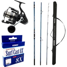 Yek Outdoor Yekoutdoor Profesyonel Olta Seti Okuma Surfliner+ Surf 420CM 100-250GR 3 Parça Olta Kamışı&savage Gear Sgs8 8000 Fd 8+1bb Olta Makinesi