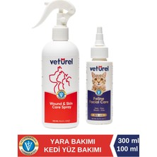 Veturel Gözyaşı Lekesi Kedi Aknesi Kedi Mantar Kedi Sağlık  Tahriş Yara Bakımı 300 ml Kedi Yüz Bakımı