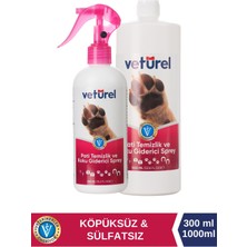 Veturel Pati Temizlik ve Koku Giderici Sprey 300x1000ml Parfümsüz Kedi Tüyü Temizleme Köpüksüz Bakım