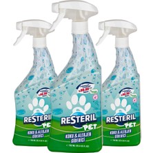 Resteril Hiyen Spreyi Pet 3x750ml Kedi Koku Giderici Köpek Yatağı Çiş Kusma Dezenfektan Temizleyici