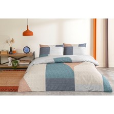 Taç Ranforce Çift Kişilik Nevresim Takımı Hugh Turkuaz