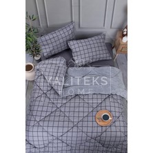 Yalıteks Home Çift Kişilik Welsoft Çift Taraflı Lüks Yorgan ve Yastık Kılıfı - Square Çift