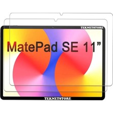 TEKNETSTORE Huawei Matepad Se 11'' Inç 2024 Uyumlu Kalem Bölmeli Standlı Kılıf + Ekran Koruyucu + Kalem 3'lü Set