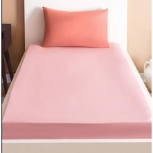 Gercella  Cotton (Pamuk) 100 x 200+30  cm  Pembe Fitted (Lastikli) Tek Kişilik Çarşaf Bed Sheett