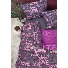Yalıteks Home Çift Kişilik Welsoft Çift Taraflı Lüks Yorgan ve Yastık Kılıfı - Love Çift