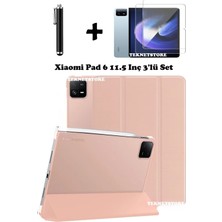 TEKNETSTORE Xiaomi Pad 6 11 Inç 2023 Uyumlu Flip Smart Standlı Uyku Modlu Tablet Kılıfı + Ekran Koruyucu + Kalem