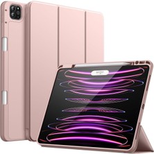 TEKNETSTORE Ipad Pro 12.9 Inç 5. ve 6. Nesil 2021 / 2022 Uyumlu Kalem Bölmeli Uyku Modlu Standlı Silikon Kılıf