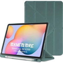 TEKNETSTORE Samsung Galaxy Tab S6 Lite P610 Uyumlu Kalem Bölmeli Pu Deri Arkası Yumuşak Koruyucu Silikon Kılıf