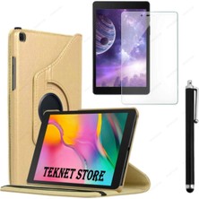 TEKNETSTORE Samsung Tab A7 T500 10.4 Inç Uyumlu 360 Dönen Standlı Kılıf Kalem Ekran Koruyucu Seti