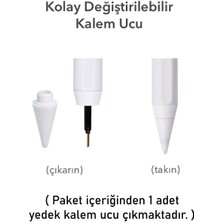 TEKNETSTORE Ipad Pro 12.9 5. Nesil 2021 Active Stylus Özel Yazı / Çizim Kalemi Palm Rejection Dokunmatik Kalem