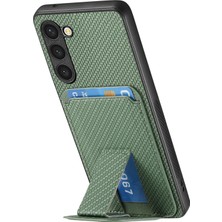 Cool-M Samsung Galaxy S23+ Kickstand'lı Deri Kaplamalı Tpu Ince Telefon Kapağı (Yurt Dışından)