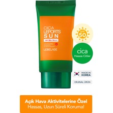 Uzun Süre Etkili Koruma Sağlayan Kore Güneş Kremi Lebelage Cica Leports Sun SPF50+ Pa+++ 30ML