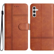 Cool-M Case Samsung Galaxy A35 5g Cowhide Doku Deri Telefon Kapağı Kullanışlı Kayış (Yurt Dışından)