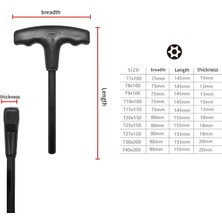 Sunflowerr Многоцелевые Наборы,siyah Saplı T Şekilli Altıgen Anahtar 10 Parça Özel Şekilli Anahtar Seti T7-T40 (Yurt Dışından)