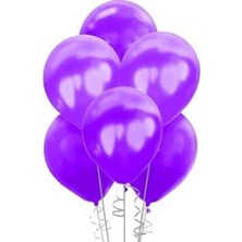 Tatlı Günler Mor 20 Adet Metalik Balon Büyük Boy 30  cm