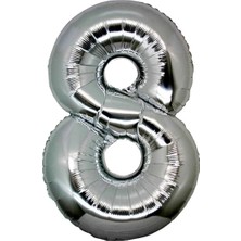 Tatlı Günler Gümüş Folyo Balon 16" Inç 40  cm  8 Rakamı