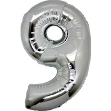 Tatlı Günler Gümüş Folyo Balon 16" Inç 40  cm  9 Rakamı