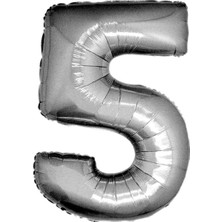 Tatlı Günler Gümüş Folyo Balon 16" Inç 40  cm  5 Rakamı