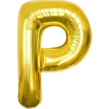 Tatlı Günler Altın Folyo Balon 16" Inç 40  cm  P Harfi
