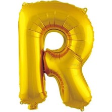 Altın Folyo Balon 32" Inç 76 cm R Harfi