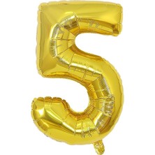 Tatlı Günler Altın Folyo Balon 40" Inç 100  cm  5 Rakamı