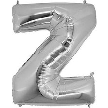 Gümüş Folyo Balon 32" Inç 76 cm Z Harfi