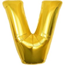 Tatlı Günler Altın Folyo Balon 16" Inç 40  cm  V Harfi