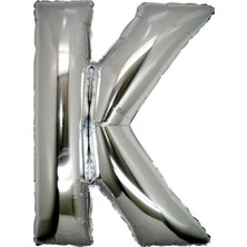 Gümüş Folyo Balon 32" Inç 76 cm K Harfi