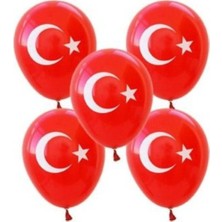 Ay Yıldız Türk Bayrak Desenli Balon