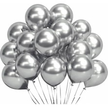 Tatlı Günler Krom Gümüş Balon 10 Adet