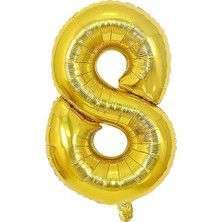 Tatlı Günler Altın Folyo Balon 16" Inç 40  cm  8 Rakamı
